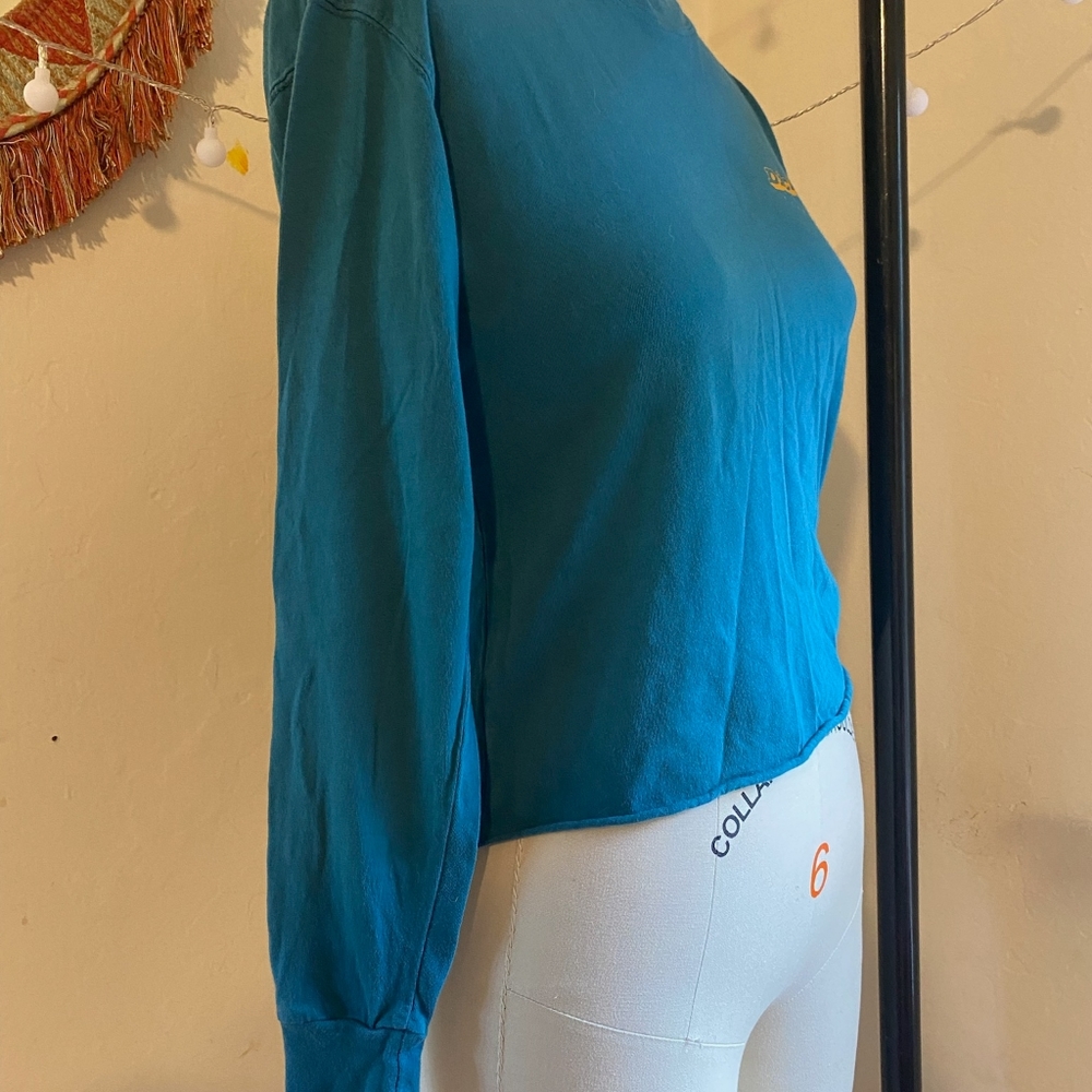 Dickies Girl Deep Sky Long Sleeve Crop Tee - Size XS - 100% Cotton - Picture 5 of 6